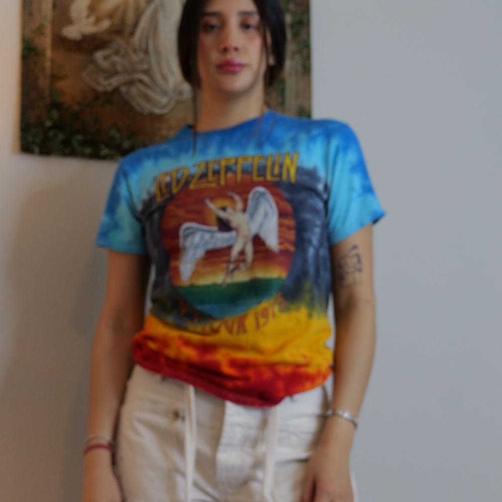Vintage Led Zeppelin Concert T Shirt Tye DyeUS Tour 1975 Medium